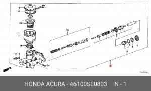 Главный тормозной цилиндр 46100SE0803 HONDA