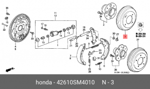 Тормозной барабан 42610-SM4-010 HONDA