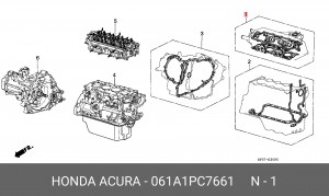 Комплект прокладок, головка цилиндра 061A1PC7661 HONDA