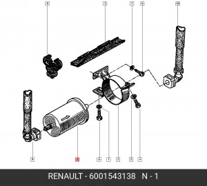 Топливный фильтр 6001543138 RENAULT