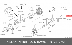 Болт 23131D9702 NISSAN