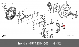 Комплектующие, тормозная колодка 45172S04003 HONDA