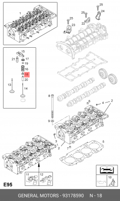 Уплотнительное кольцо, стержень кла 93178590 GENERAL MOTORS