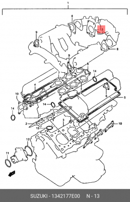 Прокладка дроссельной заслонки 13421-77E00 SUZUKI