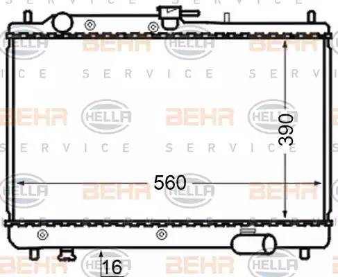 Радиатор, охлаждение двигател 8MK 376 727-751 HELLA