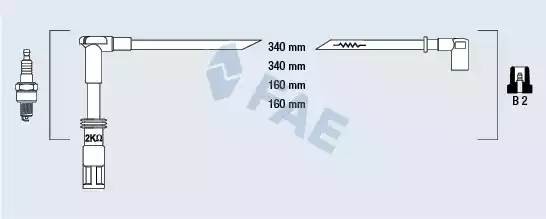 Ккомплект проводов зажигания 85739 FAE
