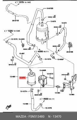 Фильтр топливный FSN513480 MAZDA