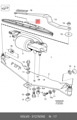 Щетка стеклоочистителя 31276592 VOLVO