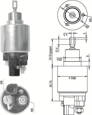 Тяговое реле, стартер 940113050349 MAGNETI MARELLI