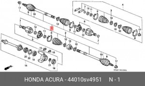 Шарнирный комплект, приводной вал 44010SV4951 HONDA