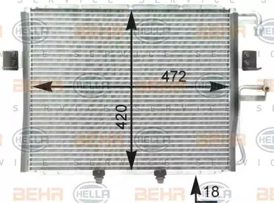 Конденсатор, кондиционер 8FC 351 303-011 HELLA
