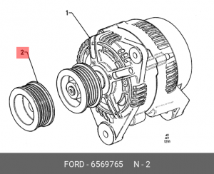 Ременный шкив, генератор 6569765 FORD