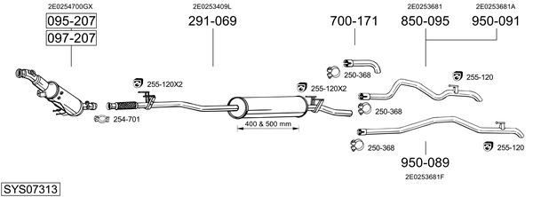 Средний глушитель выхлопных газов 285237 BOSAL