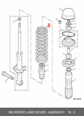 Пружина ходовой части RKB000410 MG ROVER LAND ROVER