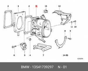 Патрубок дроссельной заслонки 13 54 1 739 297 BMW