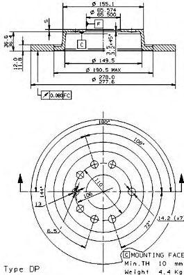 Тормозной диск 08.9511.11 BREMBO