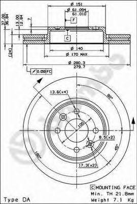 Тормозной диск 09.8137.24 BREMBO
