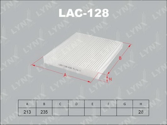 Фильтр салона LAC-128 LYNXAUTO