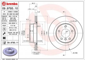 Тормозной диск 09.9793.10 BREMBO