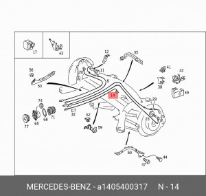 Датчик, частота вращения колеса A 140 540 03 17 MERCEDES BENZ