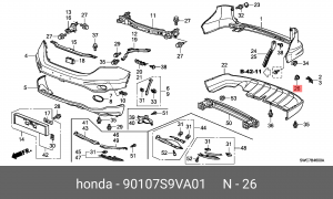 Болт крепления 90107S9VA01 HONDA
