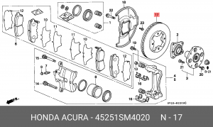 Тормозной диск 45251-SM4-020 HONDA