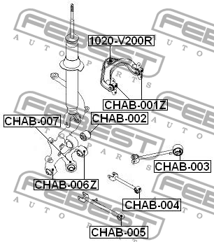 Сайлентблок - втулка амортизатора подвески CHAB-003 FEBEST