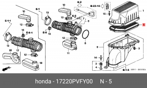 Фильтр воздушный 17220PVFY00 HONDA