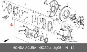 Тормозной суппорт 45230SM4G05 HONDA