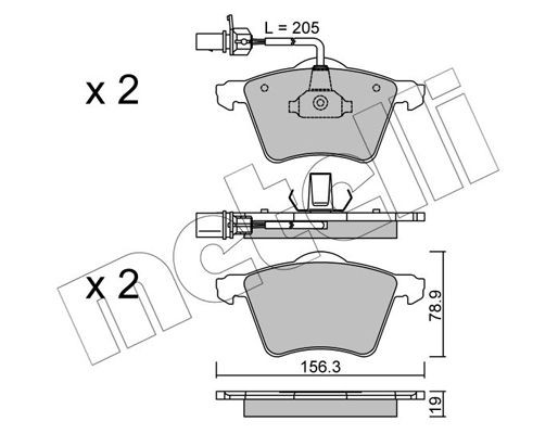 Комплект тормозных колодок, диско 22-0550-1 METELLI