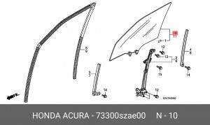 Стекло двери 73300SZAE00 HONDA