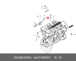 Свеча накаливания 6641590001 SSANG YONG