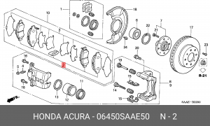 Комплект тормозных колодок, диско 06450SAAE50 HONDA