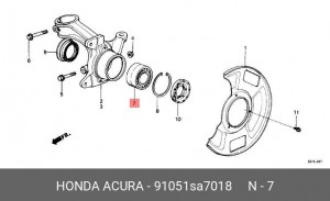 Комплект подшипника ступицы колеса 91051SA7018 HONDA