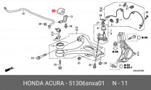 Втулка стабилизатора 51306SNXA01 HONDA