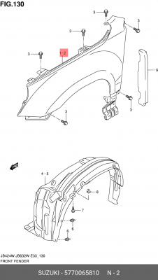 Крыло переднее 57700-65810 SUZUKI