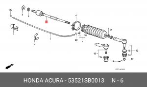 Осевой шарнир, рулевая тяга 53521SB0013 HONDA
