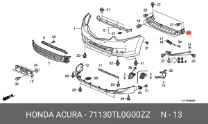 Усилитель бампера 71130TL0G00ZZ HONDA