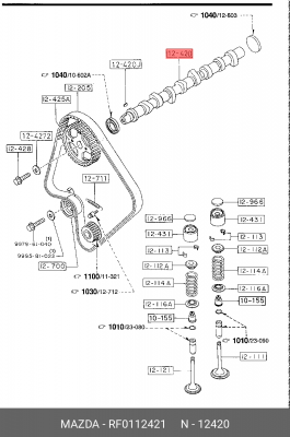 Распредвал RF0112421 MAZDA