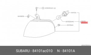 Фара головного света 84101AC010 SUBARU