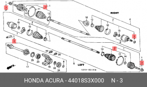 Пыльник ШРУСа (комплект) 44018-S3X-000 HONDA