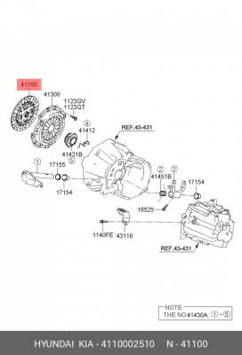 Диск сцепления 4110002510 HYUNDAI KIA