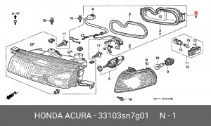 Основная фара 33103SN7G01 HONDA