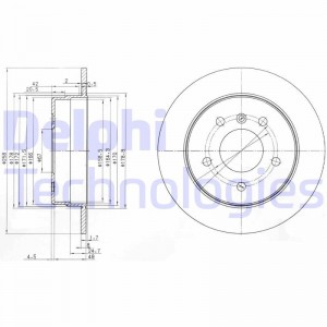 Тормозной диск BG3710 DELPHI