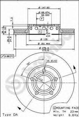 Тормозной диск 09.5734.10 BREMBO