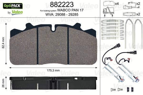 Колодки тормозные дисковые 882223 VALEO PHC