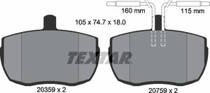 Комплект тормозных колодок, диско 2053901 TEXTAR