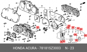 Лампа с патроном (комплект) 78181SZ3003 HONDA