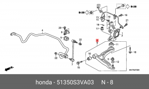 несущий / направляющий шарнир 51350-S3V-A03 HONDA
