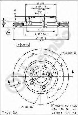 Тормозной диск 09.5844.10 BREMBO